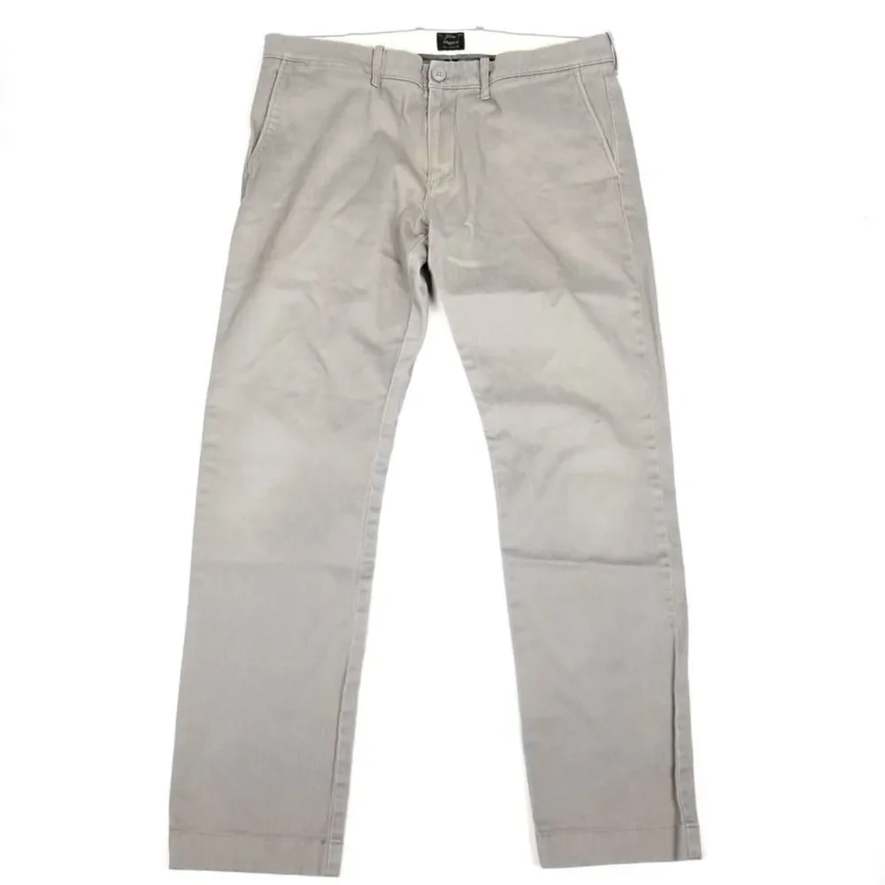 J.Crew 484 Broken In Slim-Fit Washed Gray Chino Pants Minimal Casual Trousers